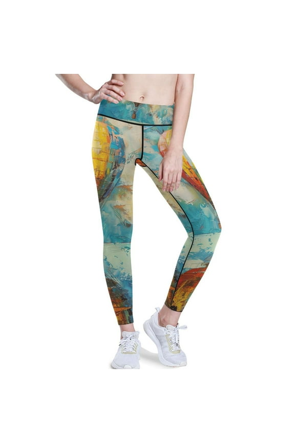 Hot Air Balloon Yoga Pants with Pockets for Women Workout Athletic Yoga Leggings