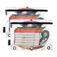 thumbnail image 1 of Ckdifva Hourglass Planet Pencil Pouch 3 Ring Zipper Pencil Case Binder Pockets Clear Top Cosmetic Bag 2 Pack, 1 of 6