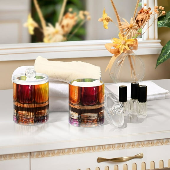 Ckdifva Jam Jars Storage Jar with Lid Acrylic Organization Storage Containers Set of 4