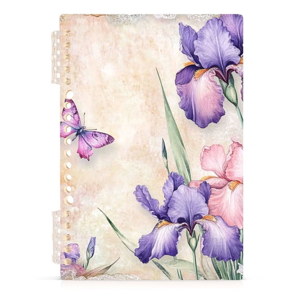 Ckdifva Lace Phalaenopsis Flowers A5 Ring Binder Notebook Journey Note Diary College Ruled Study 60 Pages