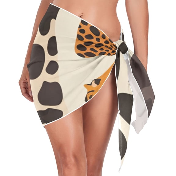 Ckdifva Leopard Cheetah Beach Cover Up for Women Swimsuit Coverups Bikini Wrap Short Skirt