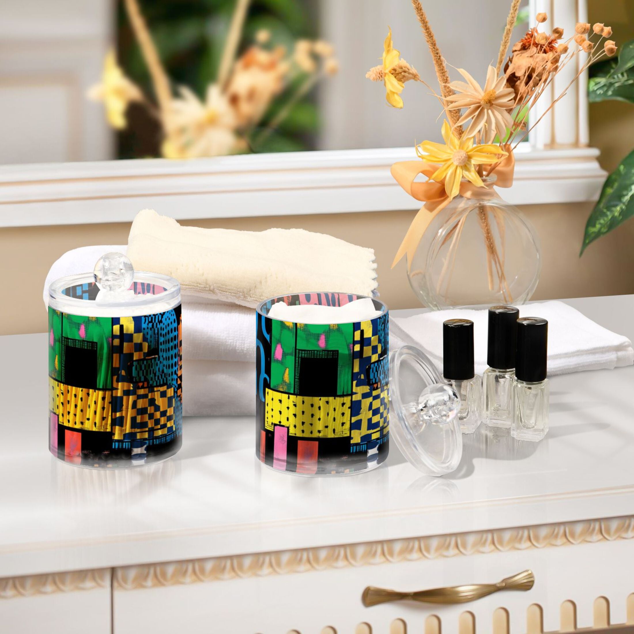 Ckdifva Letters Colorful Storage Jar with Lid Acrylic Organization ...