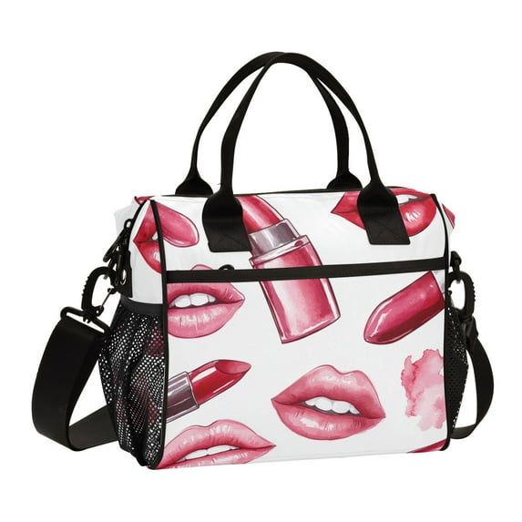 Ckdifva Lips Cooler Bag Cooler Cooling Tote Lunch Bag Lunch Box Front Pocket with Shoulder Strap