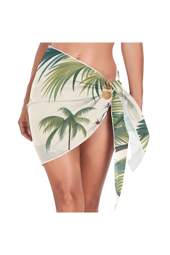 Many Trees Beach Cover Up for Women Swimsuit Coverups Bikini Wrap Short Skirt