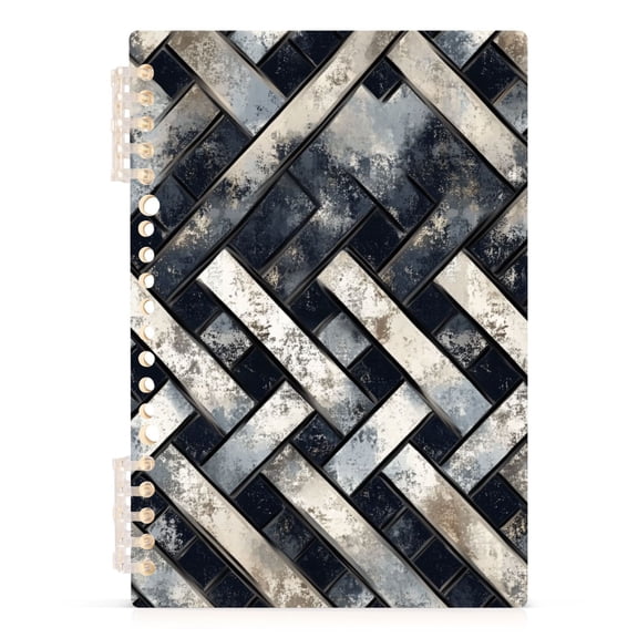 Ckdifva Metal A5 Ring Binder Notebook Journey Note Diary College Ruled Study 60 Pages