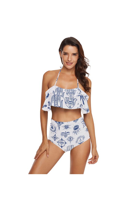 Mystical Eyes Womens High Waisted Bikini Set Two Piece Swimsuit Bathing Suits