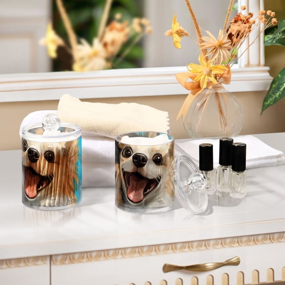 Ckdifva Optimistic Dogs Storage Jar with Lid Acrylic Organization Storage Containers Set of 2