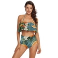 thumbnail image 1 of Ckdifva Oranges and Leaves Flowers Womens High Waisted Bikini Set Two Piece Swimsuit Bathing Suits, 1 of 5