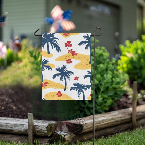 Ckdifva Palm Trees Sand Dunes Garden Flag 12 x 18 Inch Vertical Double Sided for Yard Lawn Outdoor Outside