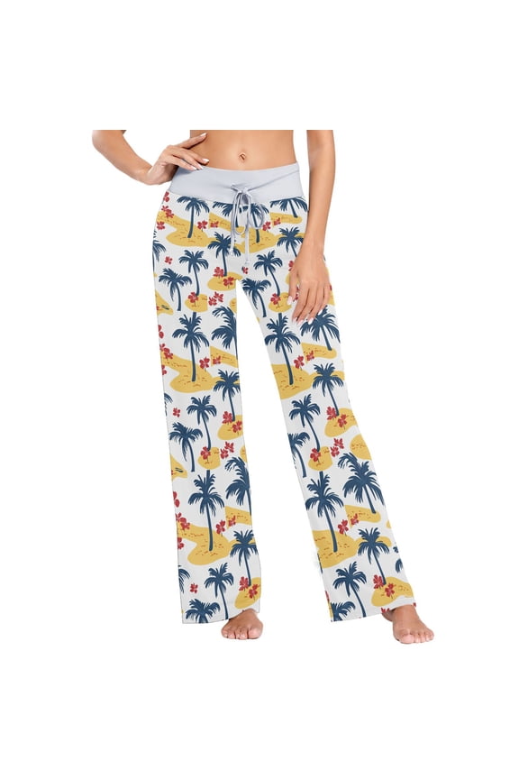 Palm Trees Sand Dunes Womens Sleep Pajama Pants Waistband Lounge Sleepwear Pjs Sweatpants Yoga Pants