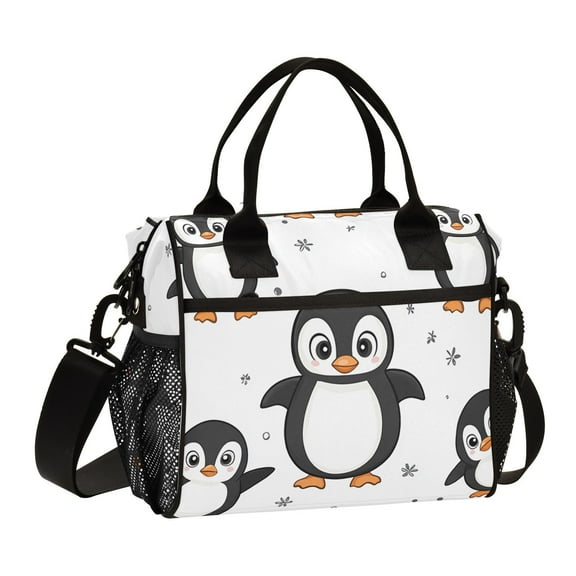 Ckdifva Penguins Cute Cooler Bag Cooler Cooling Tote Lunch Bag Lunch Box Front Pocket with Shoulder Strap