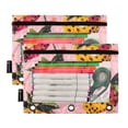 thumbnail image 1 of Ckdifva Pink Orange Strawberry Pencil Pouch 3 Ring Zipper Pencil Case Binder Pockets Clear Top Cosmetic Bag 2 Pack, 1 of 6