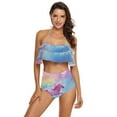 thumbnail image 1 of Ckdifva Pink Unicorn and Rainbow Womens High Waisted Bikini Set Two Piece Swimsuit Bathing Suits, 1 of 5
