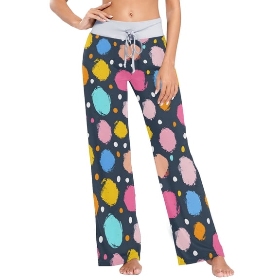 Ckdifva Polka Dots Womens Sleep Pajama Pants Waistband Lounge Sleepwear Pjs Sweatpants Yoga Pants