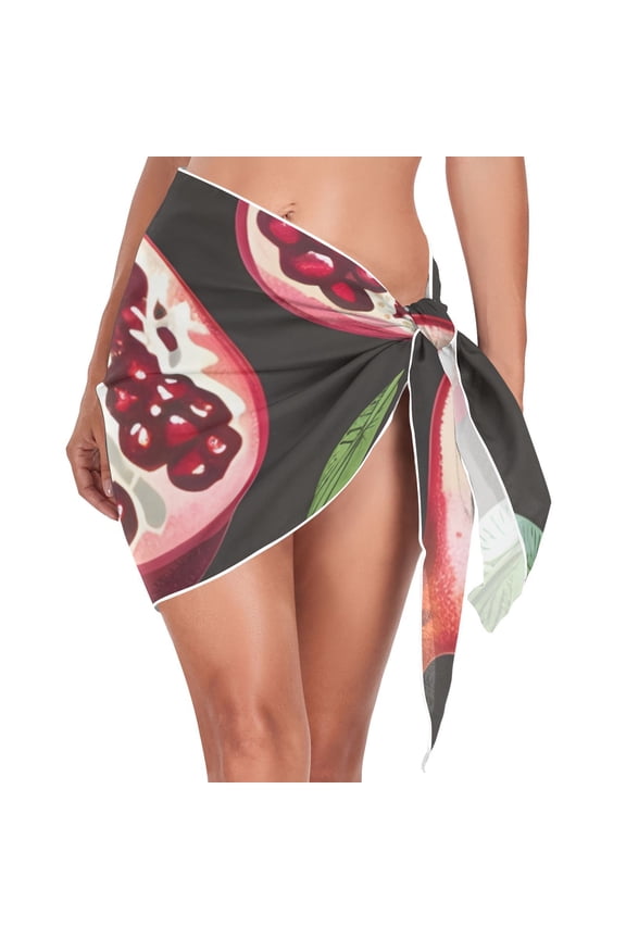 Pomegranates Beach Cover Up for Women Swimsuit Coverups Bikini Wrap Short Skirt