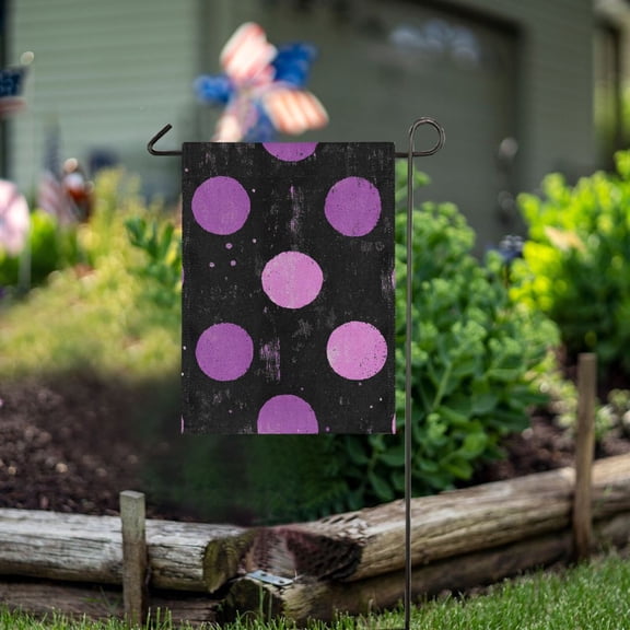 Ckdifva Purple Circle Garden Flag 12 x 18 Inch Vertical Double Sided for Yard Lawn Outdoor Outside