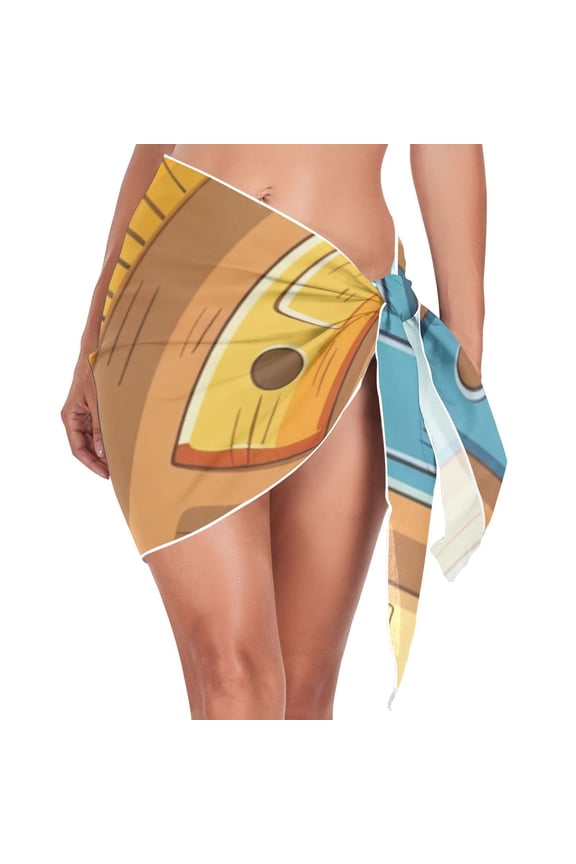 Rulers Cartoon Beach Cover Up for Women Swimsuit Coverups Bikini Wrap Short Skirt