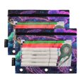 thumbnail image 1 of Ckdifva Sea Turtle and Flowers Glowing Pencil Pouch 3 Ring Zipper Pencil Case Binder Pockets Clear Top Cosmetic Bag 2 Pack, 1 of 6