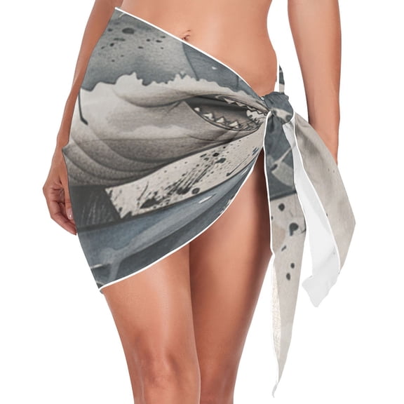 Ckdifva Sharks Anchors Beach Cover Up for Women Swimsuit Coverups Bikini Wrap Short Skirt