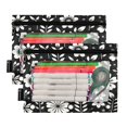 thumbnail image 1 of Ckdifva Simple Flowers Pencil Pouch 3 Ring Zipper Pencil Case Binder Pockets Clear Top Cosmetic Bag 2 Pack, 1 of 6