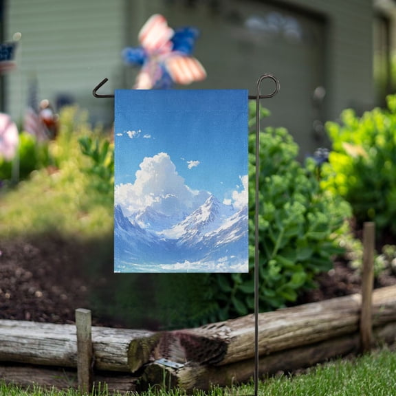 Ckdifva Snow Mountains Clouds Garden Flag 12 x 18 Inch Vertical Double Sided for Yard Lawn Outdoor Outside