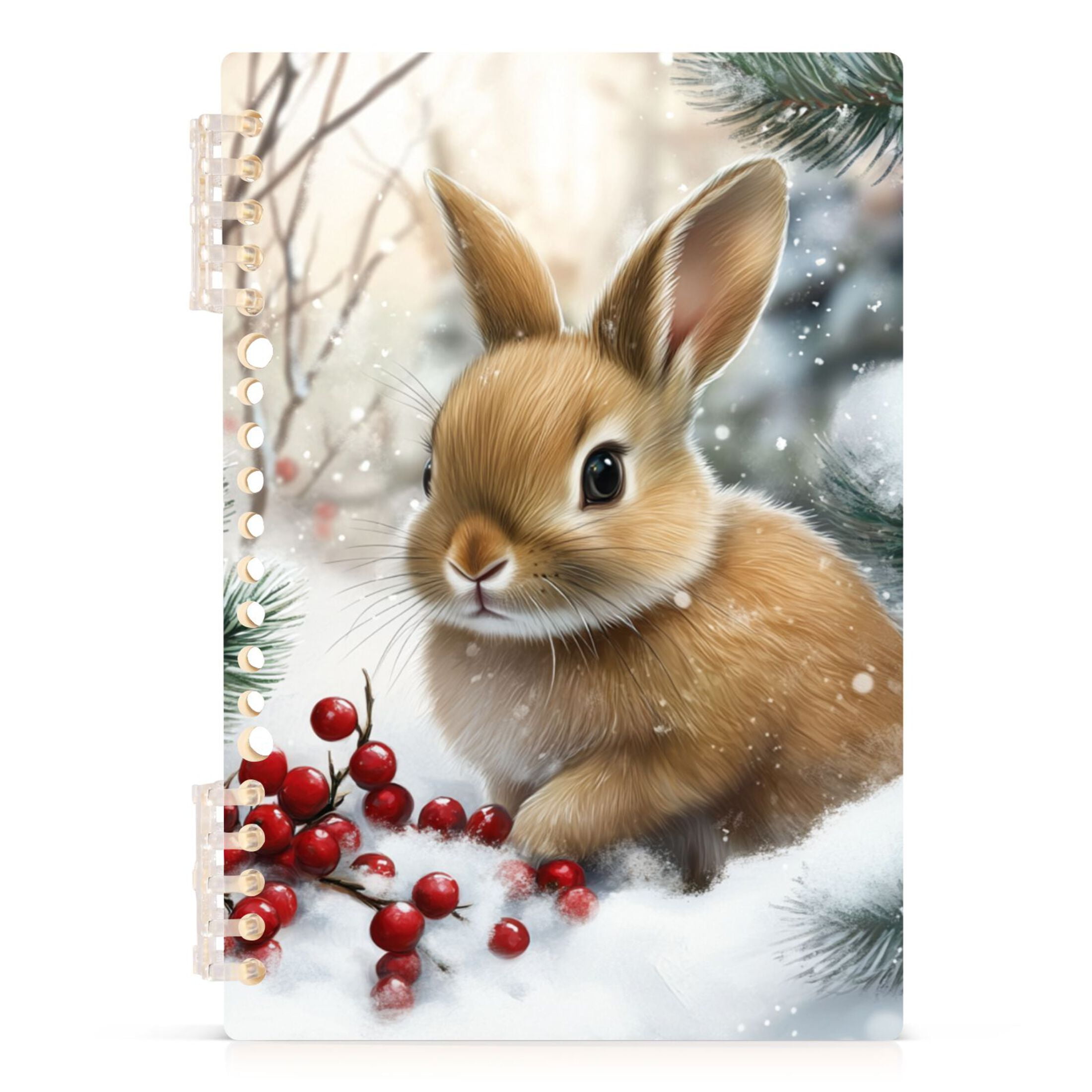 A5 Rabbit Ckdifva Snow Rabbit Easter A5 Ring Binder Notebook Journey Note Diary ...