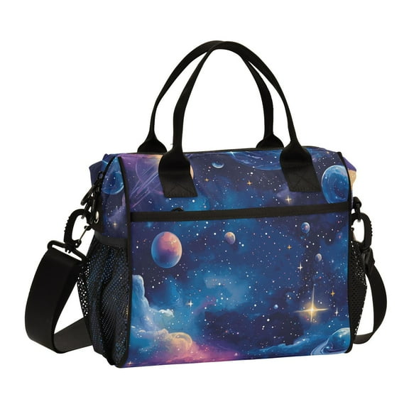 Ckdifva Space Planet Cooler Bag Cooler Cooling Tote Lunch Bag Lunch Box Front Pocket with Shoulder Strap