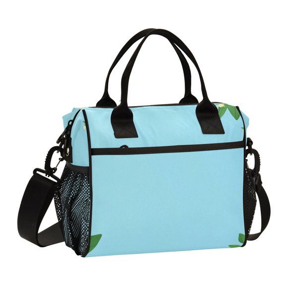 Ckdifva Spring Flowers Cooler Bag Cooler Cooling Tote Lunch Bag Lunch Box Front Pocket with Shoulder Strap