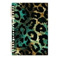 thumbnail image 1 of Ckdifva Teal Gold Leopard A5 Ring Binder Notebook Journey Note Diary College Ruled Study 60 Pages, 1 of 8