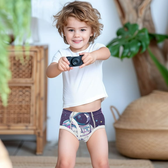 Ckdifva Unicorn Planet Astronaut Boys Underwear Briefs Cotton Panties Active Stretch Briefs One Pack