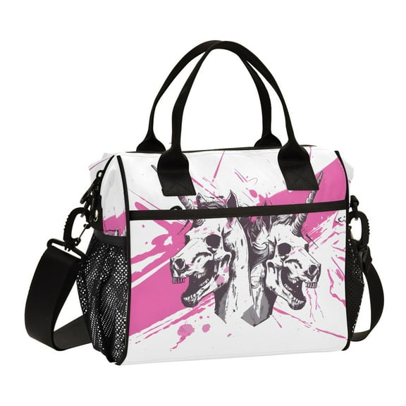 Ckdifva Unicorn Skeleton Cooler Bag Cooler Cooling Tote Lunch Bag Lunch Box Front Pocket with Shoulder Strap