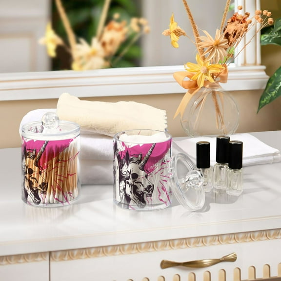Ckdifva Unicorn Skeleton Storage Jar with Lid Acrylic Organization Storage Containers Set of 4