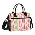 thumbnail image 1 of Ckdifva Wavy Lines Colorful Striped Cooler Bag Cooler Cooling Tote Lunch Bag Lunch Box Front Pocket with Shoulder Strap, 1 of 6