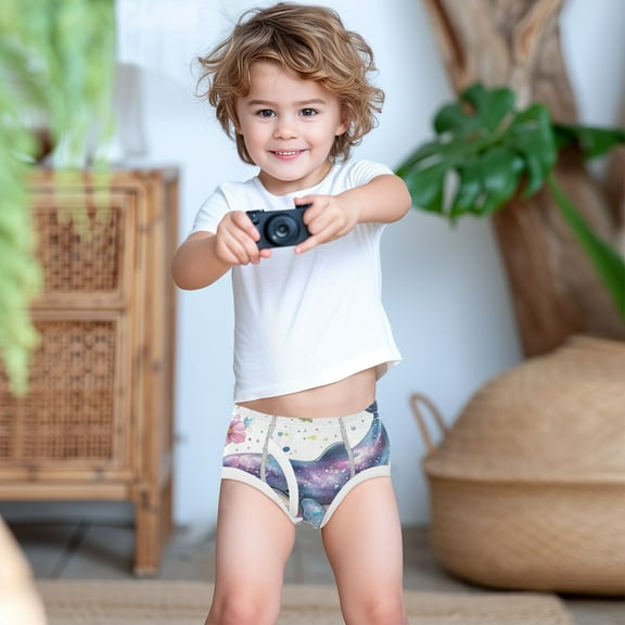 Ckdifva Whale and Flowers Boys Underwear Briefs Cotton Panties Active Stretch Briefs One Pack
