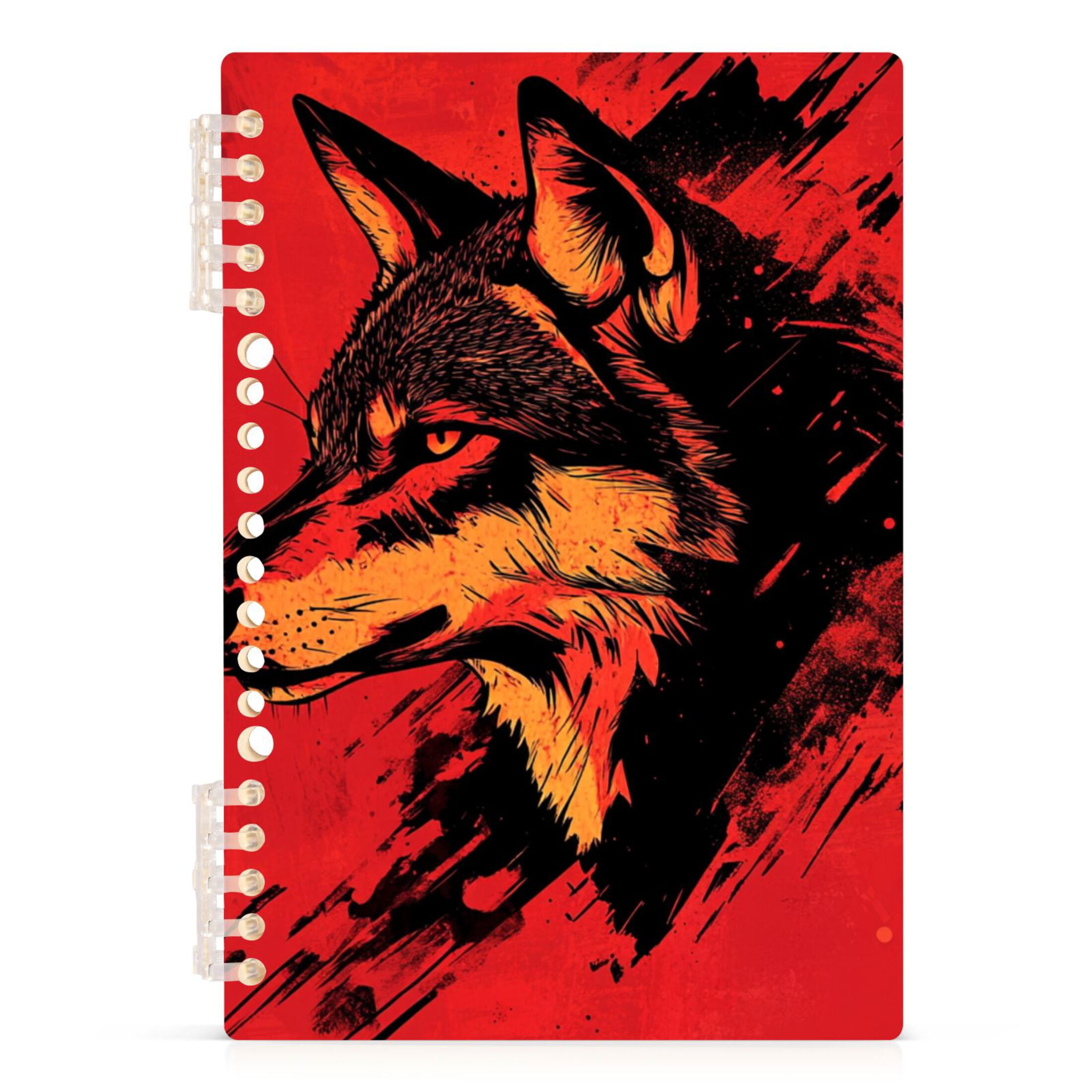 Ckdifva Wolf Face Red A5 Ring Binder Notebook Journey Note Diary ...