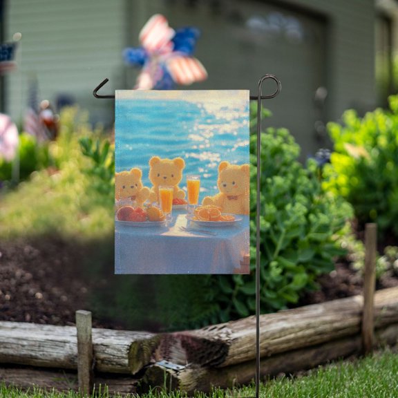 Ckdifva Yellow Bears Garden Flag 12 x 18 Inch Vertical Double Sided for Yard Lawn Outdoor Outside