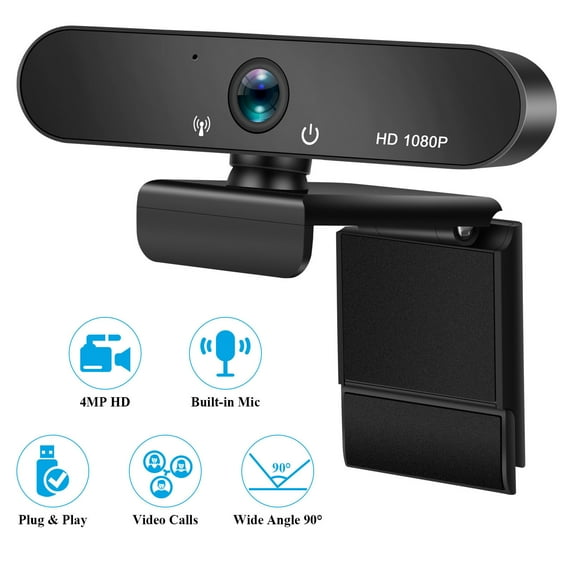 Ckraxd 1080P USB Webcam with Built-in Microphone, HD Video Camera for Live Streaming, Online Meetings, and Video Conferencing