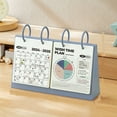 Ckraxd 2025 Clock Plan Calendar Desk Calendar with Replaceable Pages Sturdy Calendar Stand Daily