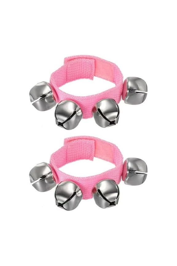 2pcs Jingle Wrist Bells Ankle Bands Musical Percussion Instruments Adjustable Sound Bracelets for Parties, Celebrations, Christmas Events, and Gatherings
