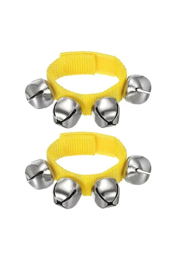 2pcs Jingle Wrist Bells Ankle Bands Musical Percussion Instruments Adjustable Sound Bracelets for Parties, Celebrations, Christmas Events, and Gatherings