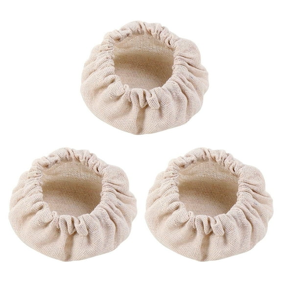 Ckraxd 3-Pack Reusable Cloth Covers, Cotton Elastic Cloth Jar Covers for 3-4in Jars,Fermentation Baking Supplies, Ideal for Fermenting Dough & Bread Making