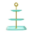 thumbnail image 1 of Ckraxd 3-Tier Cupcake Stand with Gold Rim | Plastic Tiered Serving Tray for Tea Parties, Weddings, Infant Showers & More, 1 of 5