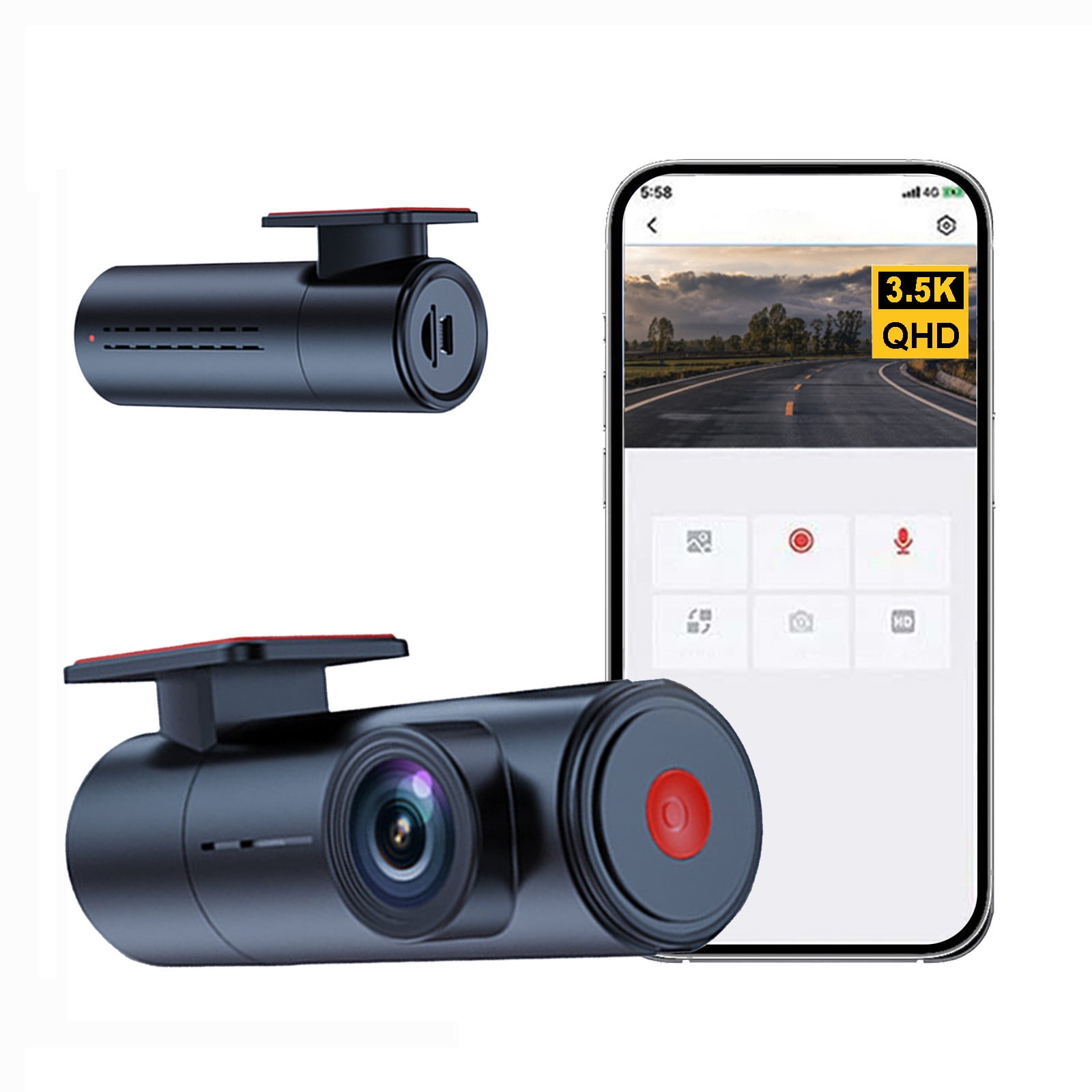 Ckraxd 35K Ultra HD WiFi Dash Cam with 140° Wide Angle, Night Vision