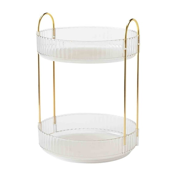 Ckraxd 360° Rotating Makeup and Seasoning Storage Box, Acrylic Organizer for Countertop or Vanity, Large Capacity, Easy to Clean, Space-Saving Organizer