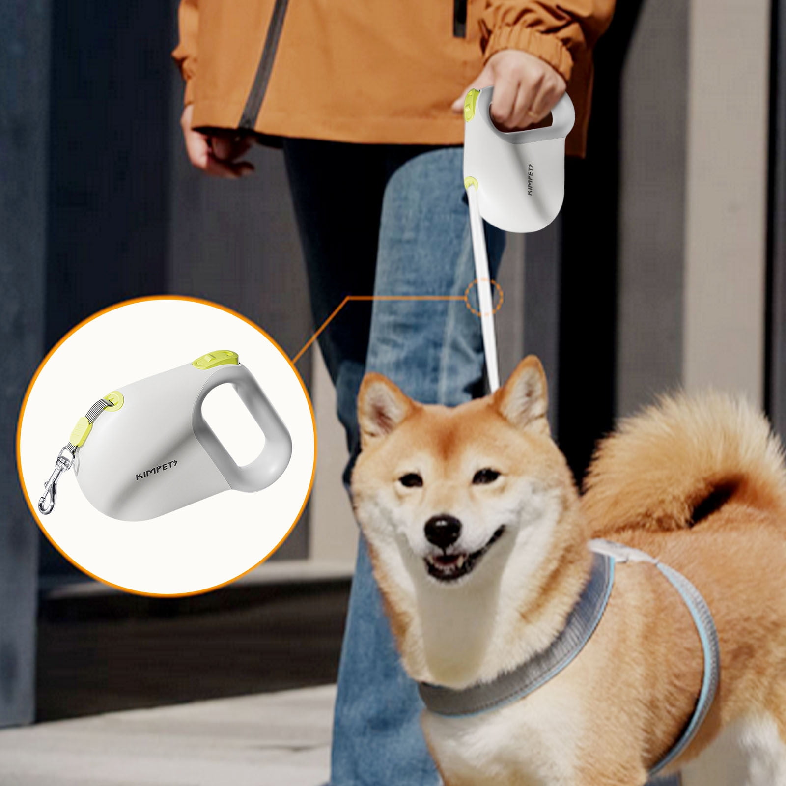 Ckraxd 5m Extendable Dog Leash with Quick Lock Brake System for Safe