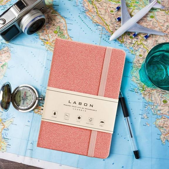 Ckraxd A6 Lined Journal Notebook Pocket Size, Hardcover Leather Notebook with 160 Pages, Elastic Closure & Bookmark, Perfect for Writing, Notes, and Journaling