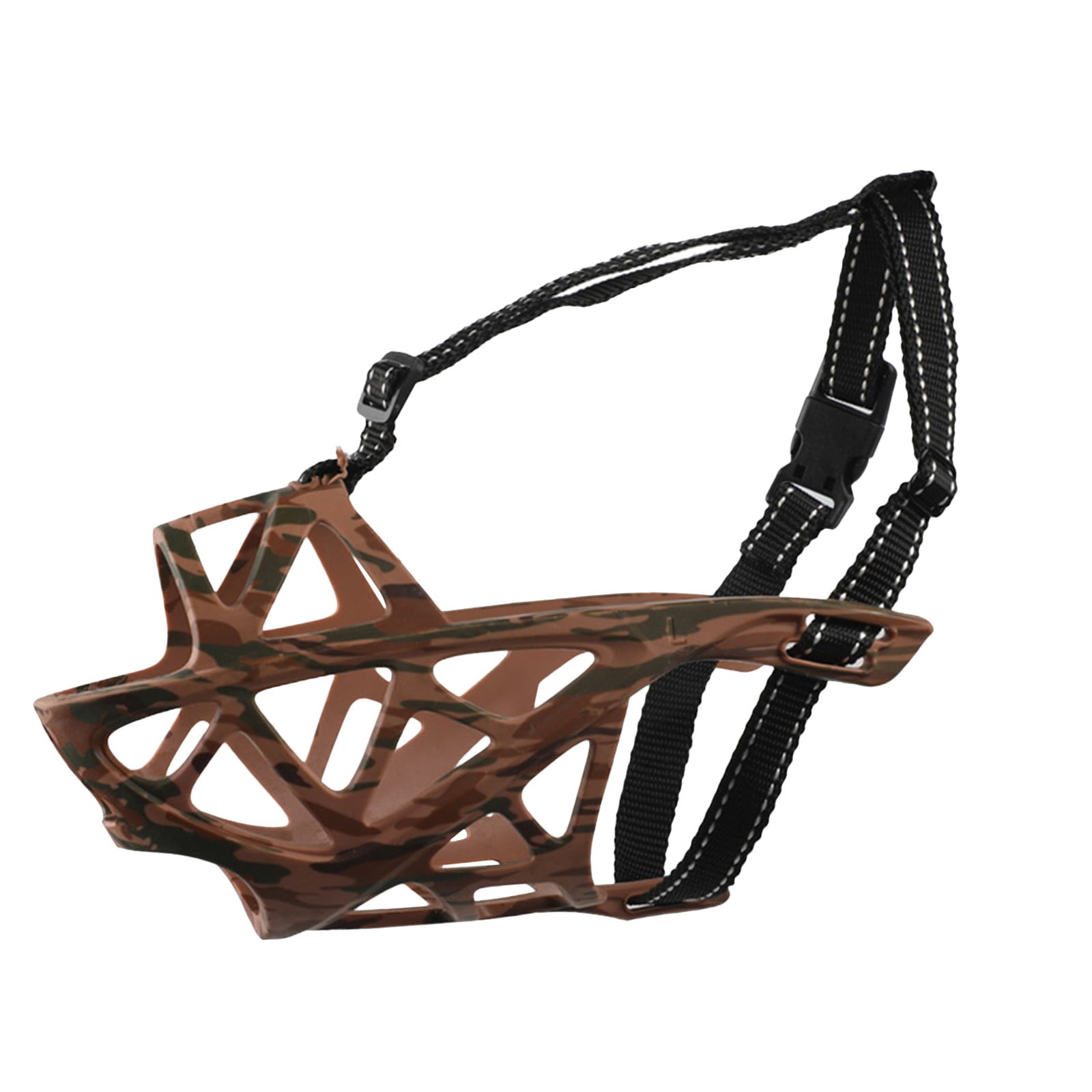 Ckraxd Adjustable Reflective Dog Muzzle Comfortable Breathable and Safe for Eating Drinking Ideal for Night Walks and Training Multiple Sizes