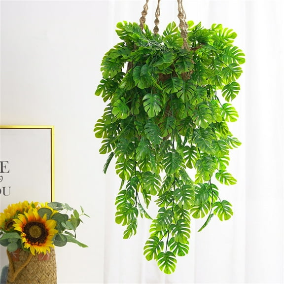 Ckraxd Artificial Green Wall Hanging Plant Decoration, Realistic Faux Vine for Home Decor, Indoor Plastic Flower for Stylish Wall Accent