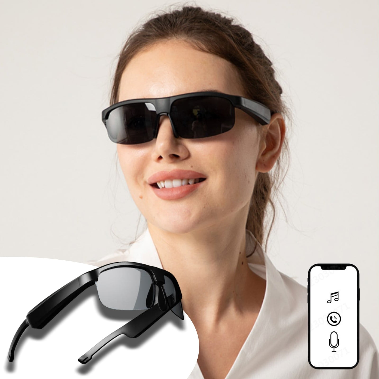 Ckraxd Bluetooth Sunglasses with Voice Control, Open Ear Style Smart ...