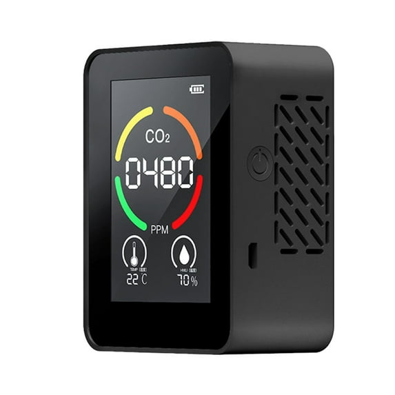 Ckraxd CO2 Temperature Humidity Monitor Digital Display - Indoor Quality Tester for Home Office Gym - USB Rechargeable, Portable with Alarm
